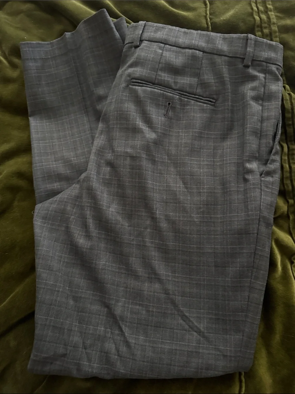 Perry Ellis Gray Plaid Dress Pants 36x30